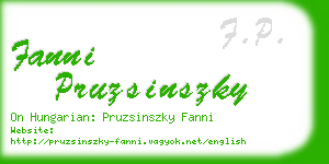 fanni pruzsinszky business card